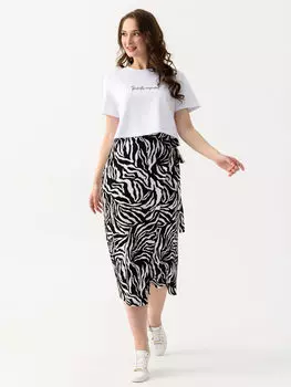 Жен. костюм повседневный "Энимал" Белый р. 48