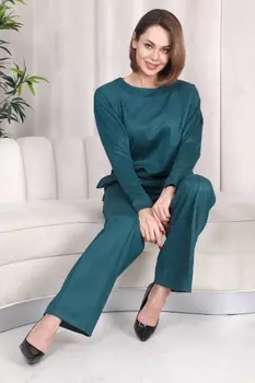 Жен. костюм повседневный "Классика" Зеленый р. 54