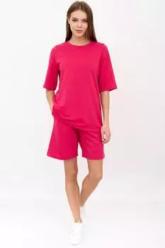 Жен. костюм повседневный "Омега" Малиновый р. 52