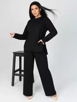 Жен. костюм повседневный "Сигма" Черный р. 52