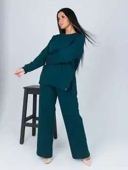 Жен. костюм повседневный "Сигма" Изумрудный р. 52