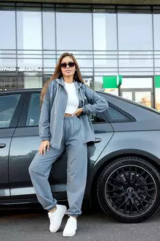 Жен. костюм спортивный "Бетти" Серый р. 56