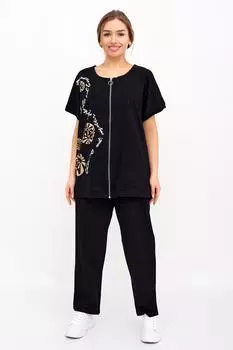 Жен. костюм спортивный "Греция Черный" р. 54