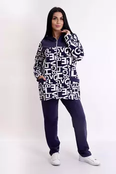 Жен. костюм спортивный "Мелания" Темно-синий р. 56