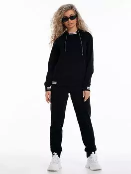 Жен. костюм спортивный "Сириус" Черный р. 58