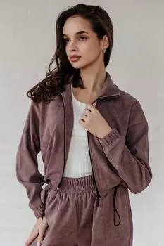 Жен. костюм спортивный "Вельвет" Кофейный р. 44