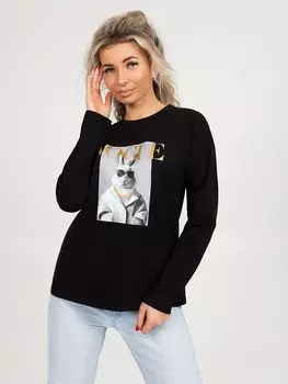 Жен. лонгслив "Софт" Черный р. 54