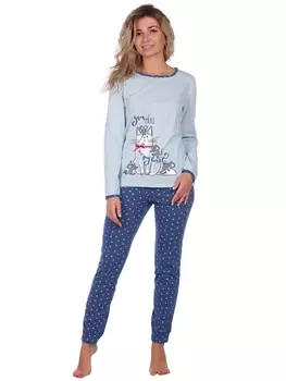 Жен. пижама арт. 16-0661 Голубой р. 54