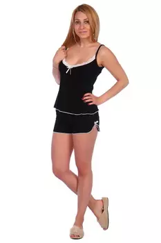 Жен. пижама арт. 17-0018 Черный р. 52