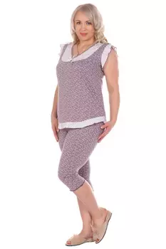 Жен. пижама арт. 17-0161 Кофейный р. 64