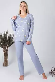 Жен. пижама арт. 19-0698 Серо-голубой р. 50