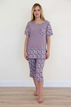 Жен. пижама "Цветочек" Сухая роза р. 52