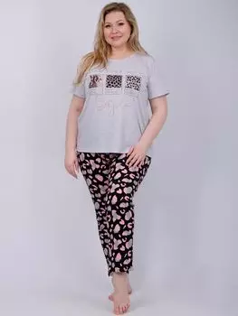 Жен. пижама с брюками "Африканка" Серый р. 52