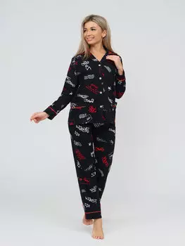 Жен. пижама с брюками арт. 16-0756 Антрацит р. 50