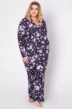 Жен. пижама с брюками "арт. 19-0819 Темно-синий" р. 54
