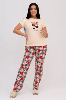 Жен. пижама с брюками "арт. 23-0090 Бежевый" р. 46