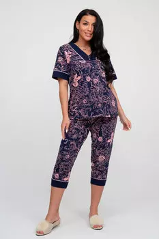 Жен. пижама с брюками "арт. 23-0378 Темно-синий" р. 48