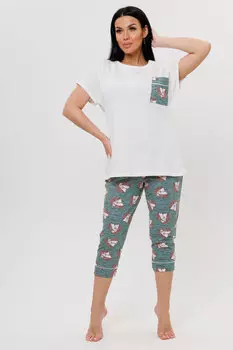 Жен. пижама с брюками арт. 23-0634 Молочный р. 50