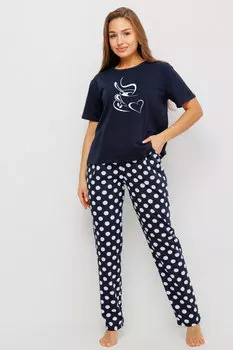Жен. пижама с брюками арт. 23-0643 Темно-синий р. 46
