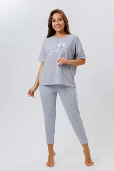 Жен. пижама с брюками арт. 23-0644 Серый р. 56