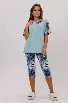 Жен. пижама с брюками арт. 23-0645 Ментоловый р. 54