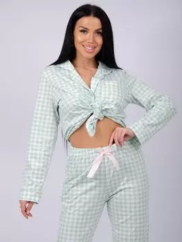 Жен. пижама с брюками "Бостон" Зеленый р. 44
