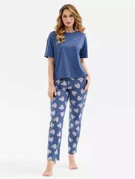 Жен. пижама с брюками "Дела сердечные" Индиго р. 56