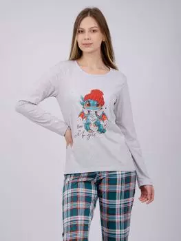 Жен. пижама с брюками "Дракоша" Серый р. 50
