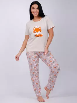 Жен. пижама с брюками "Дзен" Бежевый р. 42