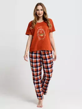 Жен. пижама с брюками "Ежик Оранжевый" р. 50