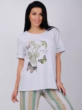 Жен. пижама с брюками "Грейс" Серый р. 50