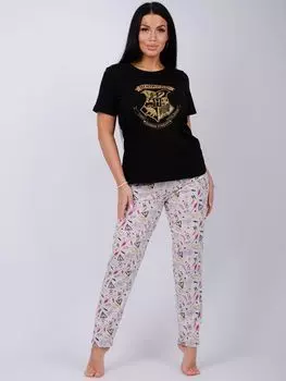 Жен. пижама с брюками "Хогвартс" Черный р. 42