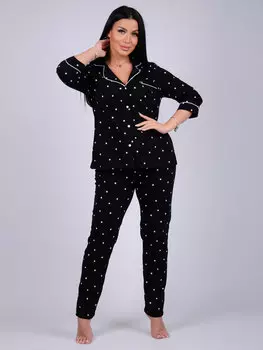 Жен. пижама с брюками "Классика" Антрацит р. 44