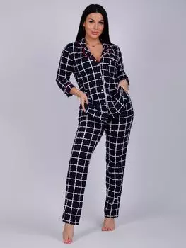 Жен. пижама с брюками "Классика" Темно-синий р. 42