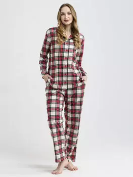Жен. пижама с брюками "Комфорт" Красно-бежевый р. 44
