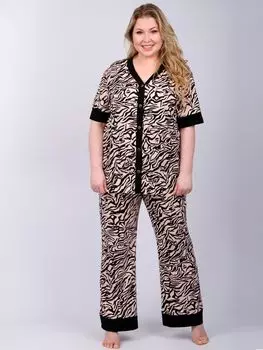 Жен. пижама с брюками "Лара" Бежевый р. 62