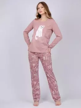 Жен. пижама с брюками "Ласка Сухая роза" р. 42