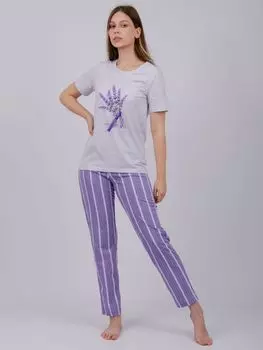 Жен. пижама с брюками "Лаванда" Сиреневый р. 48