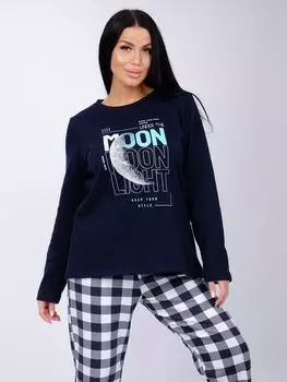 Жен. пижама с брюками "Луна" Темно-синий р. 46