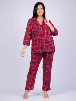 Жен. пижама с брюками "Люкс" Красный р. 52