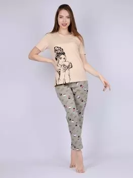 Жен. пижама с брюками "Мэнди" Бежевый р. 42