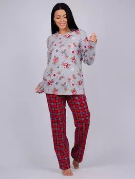 Жен. пижама с брюками "Мишутка Красный" р. 44
