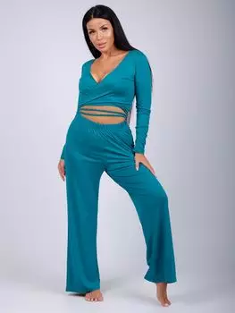 Жен. пижама с брюками "Мистик" Изумрудный р. 46