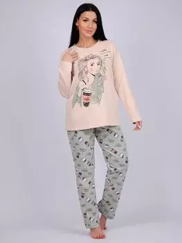 Жен. пижама с брюками "Настроение" Бежевый р. 42
