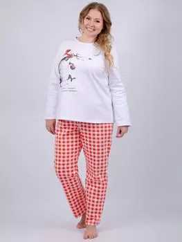 Жен. пижама с брюками "Осень" Белый р. 50