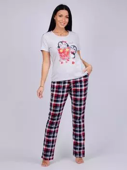 Жен. пижама с брюками "Пингви" Серый р. 42