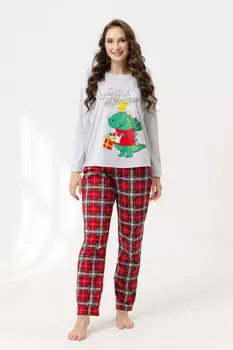 Жен. пижама с брюками "Подарок Серый" р. 52