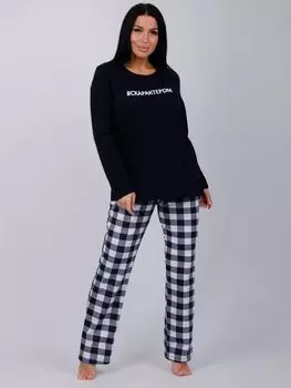 Жен. пижама с брюками "С характером" Черный р. 50