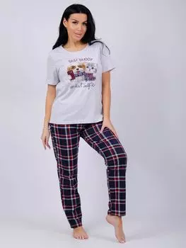 Жен. пижама с брюками "Селфи" Темно-синий р. 42