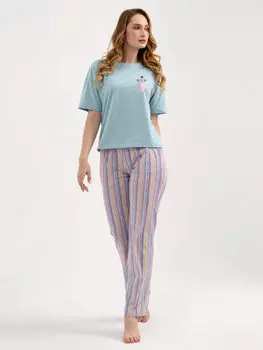 Жен. пижама с брюками "Солнечная Голубой" р. 44